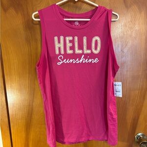 Positive Attitude Fuchsia Muscle Tee